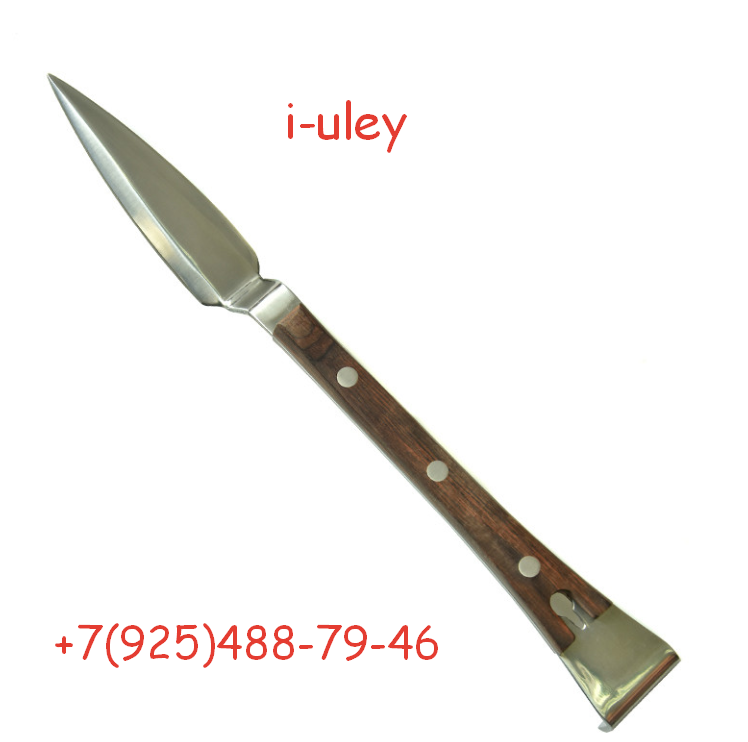 Стамеска нож "Финка" с темной деревянной ручкой